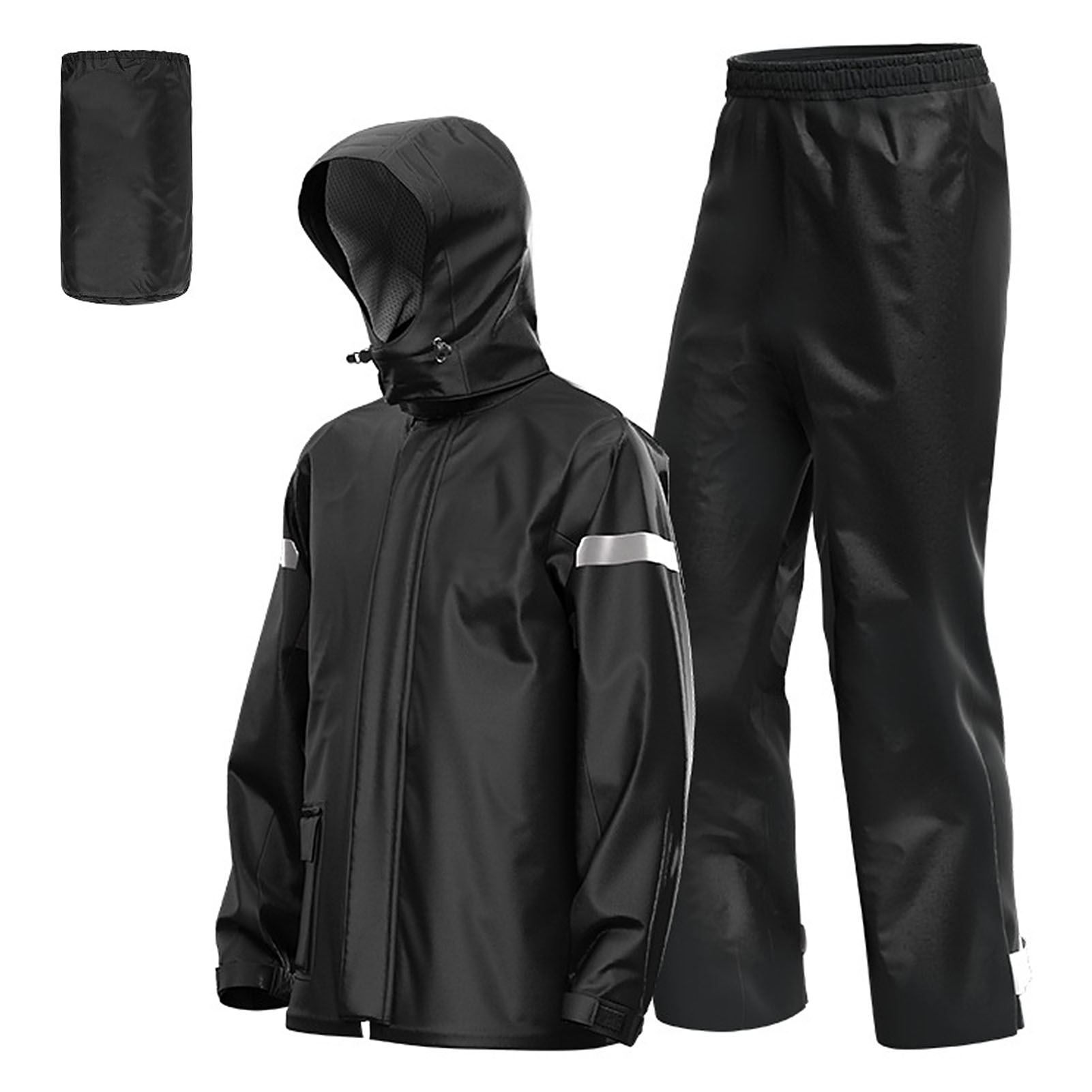 Cycling Gear Pants - ชุดกันฝนสำหรับผู้ชาย ขี่มอเตอร์ไซค์ แบบสะท้อนแสง กันน้ำ เสื้อแจ็คเก็ตและกางเกง สำหรับขี่จักรยาน