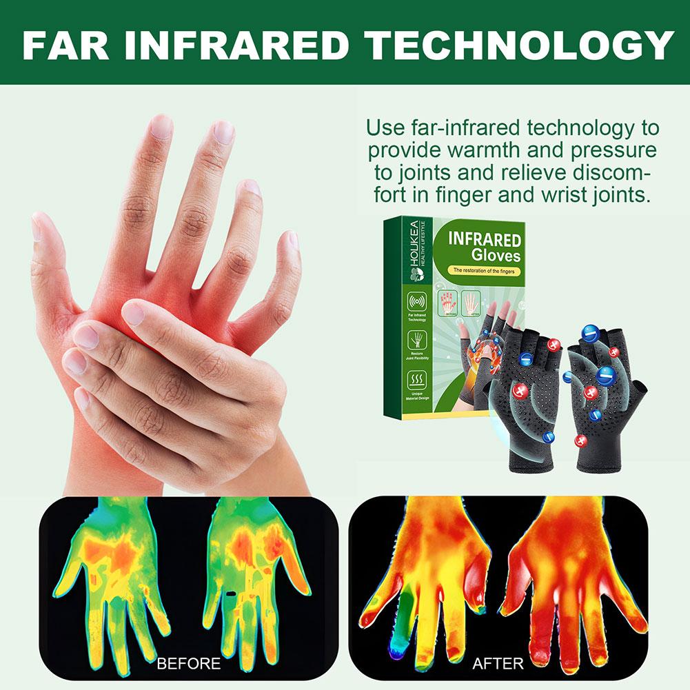 Cycling Gloves - ถุงมือบีบอัดบรรเทาอาการปวดข้ออักเสบ ถุงมือพยุงข้อมือ ถุงมือบีบอัดบรรเทาอาการปวดข้อ ถุงมือสำหรับปั่นจักรยาน ถุงมือบรรเทาอาการปวดนิ้วมือ Hal
