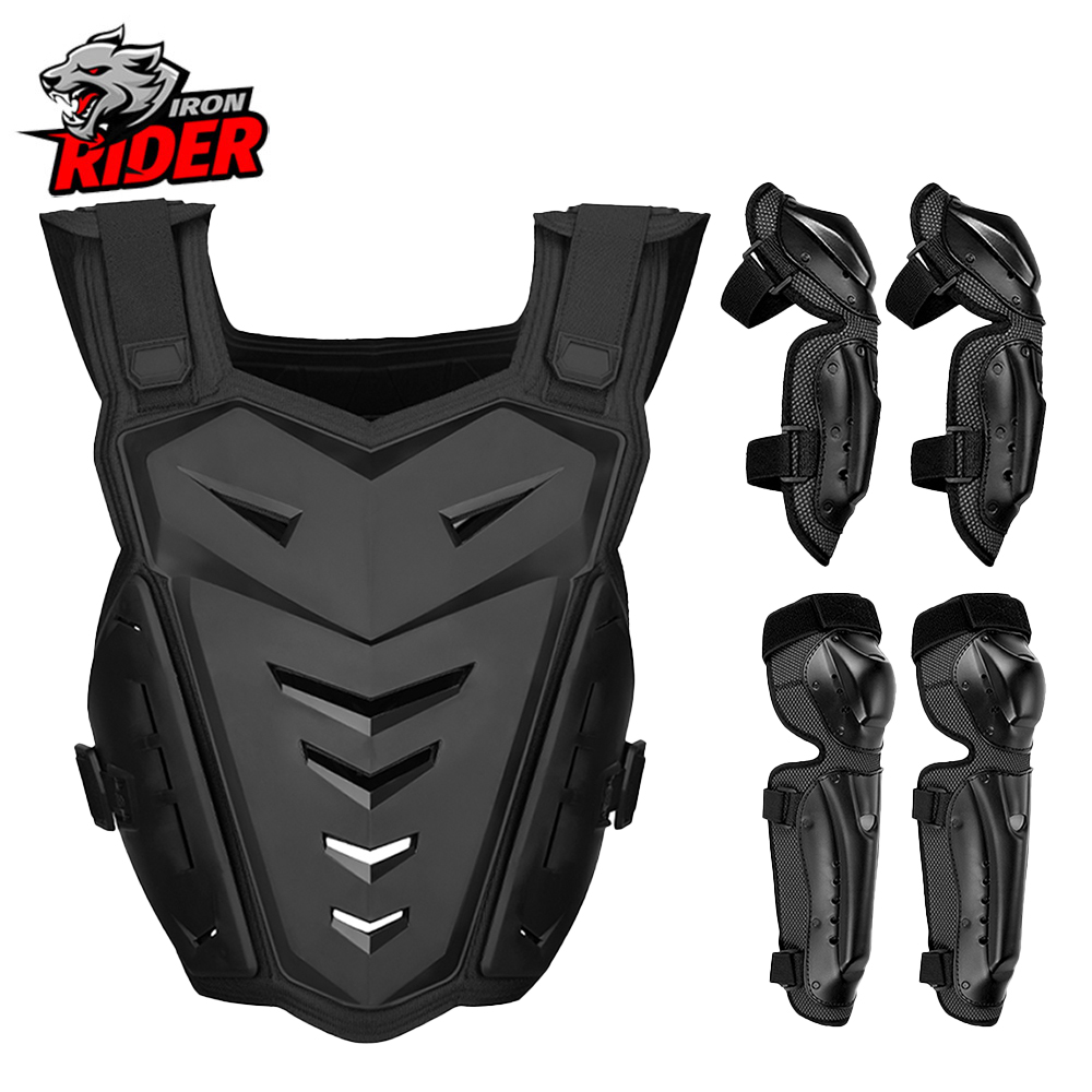 Cycling Protective Gear - ชุดเกราะป้องกันร่างกายสำหรับมอเตอร์ครอส เสื้อแจ็คเก็ตมอเตอร์ไซค์ เสื้อกั๊กป้องกันหลังและหน้าอก อุปกรณ์ป้องกันสำหรับรถวิบาก อุปกรณ์ป้องกันเข่าและข้อศอก