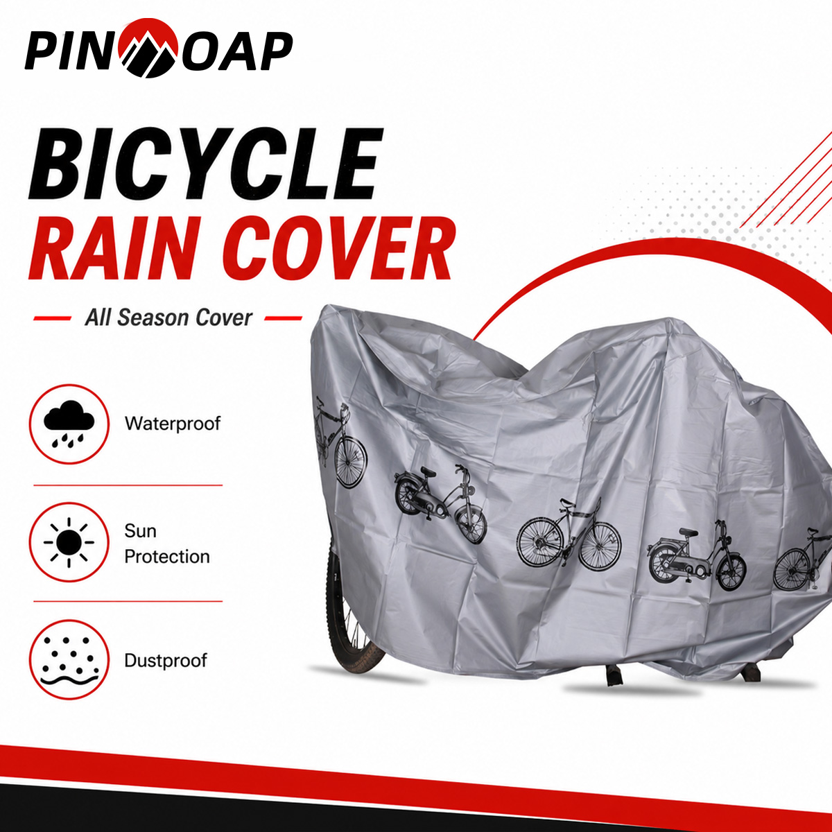 Cycling Gear Bag - PINMOAP ผ้าคลุมจักรยานกันฝนอเนกประสงค์ กันน้ำ สำหรับจักรยานกลางแจ้ง ป้องกันฝุ่น ทนต่อรังสียูวี