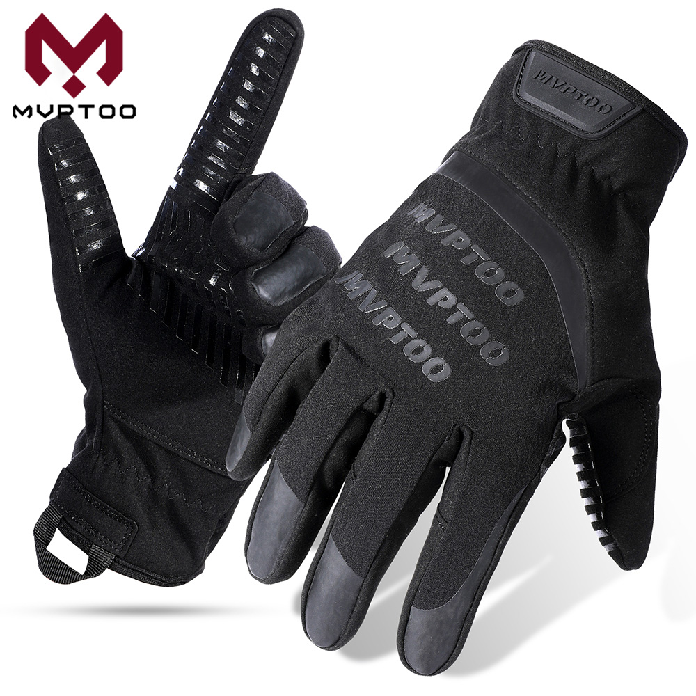 Cycling Gear Weather - ถุงมือหน้าจอสัมผัสแบบกันความร้อนสำหรับฤดูหนาว ป้องกันลม กันน้ำ เหมาะสำหรับเล่นสกี กีฬา ปั่นจักรยาน
