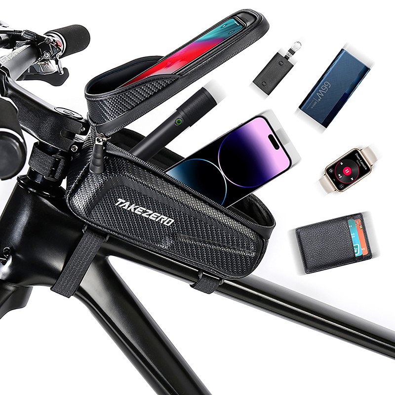 Cycling Gear Bag - กระเป๋าจักรยานแบบใหม่ กันน้ำ หน้าจอสัมผัสได้ กระเป๋าติดท่อด้านหน้า กระเป๋าจักรยานเสือหมอบ ใส่โทรศัพท์