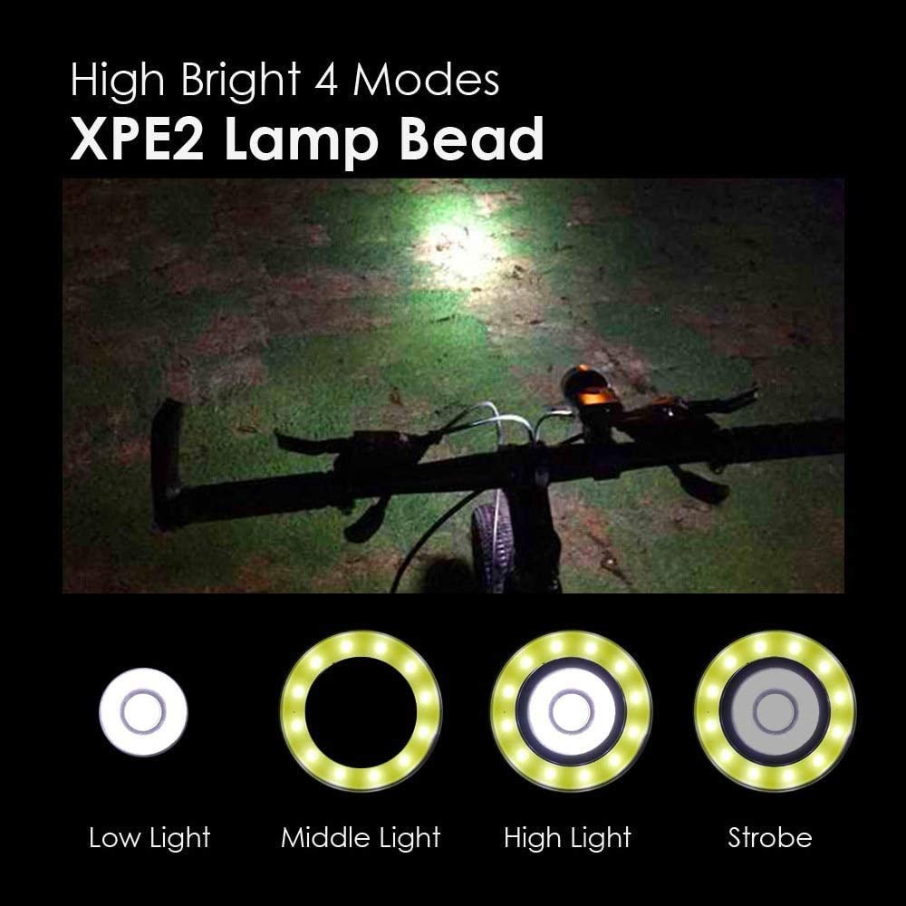 Cycling Gear For Commuting - ชุดไฟจักรยาน LED กันน้ำแบบชาร์จไฟได้ ไฟหน้าสว่าง ไฟท้าย สำหรับปั่นจักรยานกลางคืน