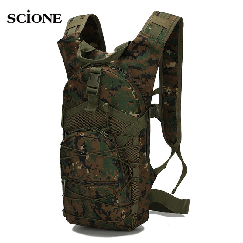 Cycling Gear Bag - กระเป๋าเป้สะพายหลังยุทธวิธีมอล15L 800D เป้สะพายหลังสำหรับปั่นจักรยานเดินป่ากลางแจ้งกีฬาปั่นจักรยานปีนเขาตั้งแคมป์กระเป๋าล่าสัตว์