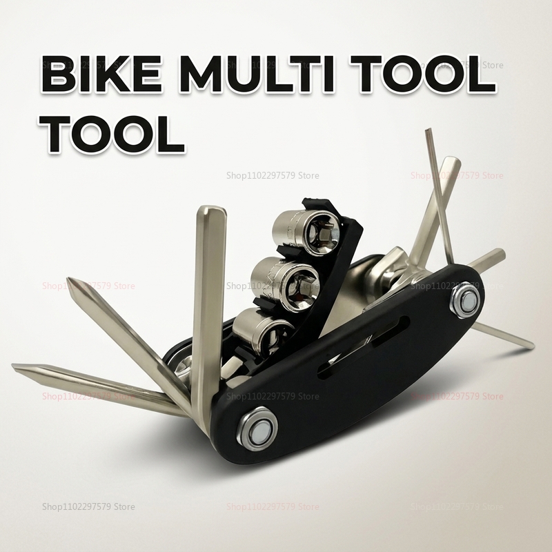 Cycling Gear Essentials - ชุดเครื่องมือซ่อมจักรยานเสือภูเขา 16 in 1 แบบพกพา ชุดประแจซ็อกเก็ตสำหรับซ่อมจักรยาน