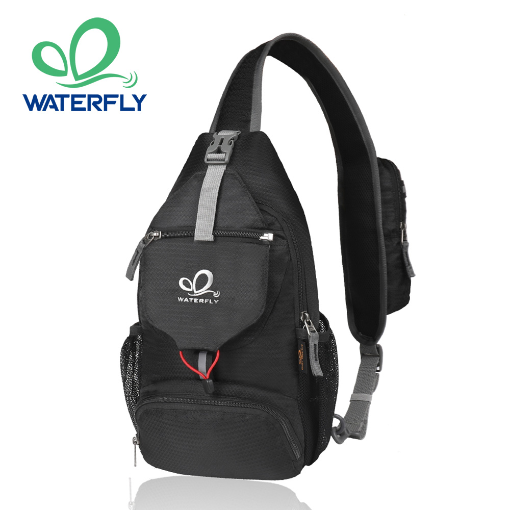 Cycling Gear Bag - WATERFLY กระเป๋าคาดหน้าอกไหล่กระเป๋าสะพายข้างขนาดเล็กสลิงแพ็ค Packable กระเป๋าเป้สะพายหลังสําหรับเดินป่าการเดินทาง