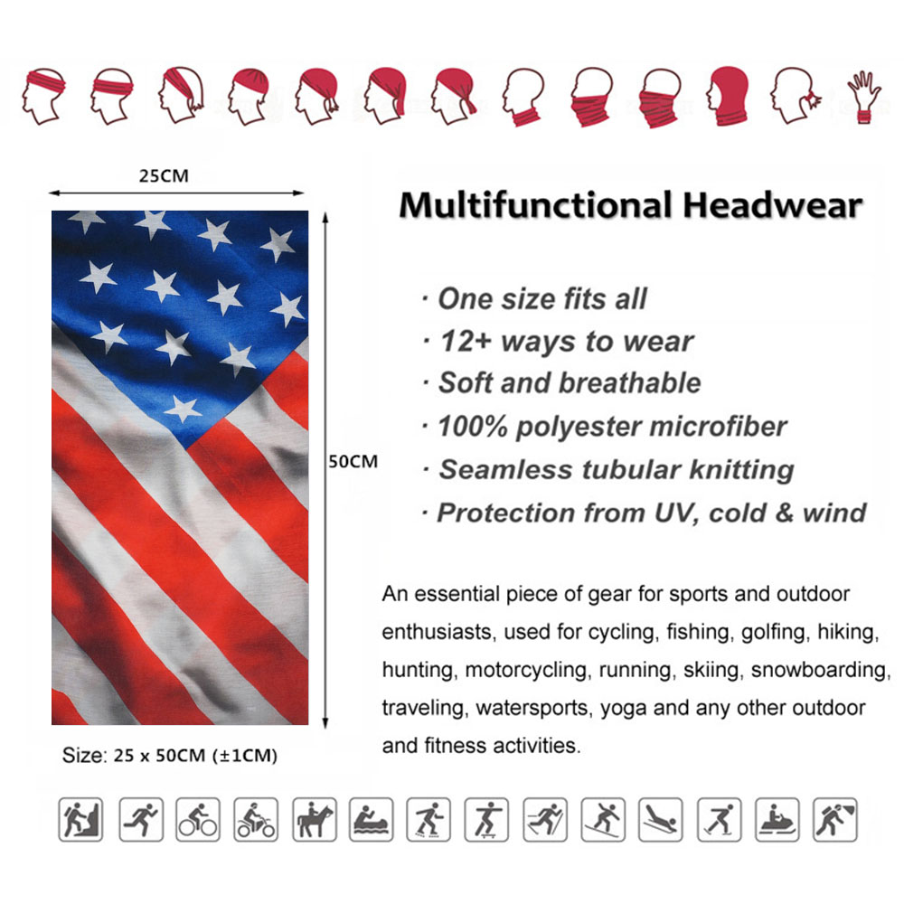 ผ้าพันคอป้องกันแดดลายธงแบบอเนก - Cycling Protective Gear บทวิจารณ์และราคา