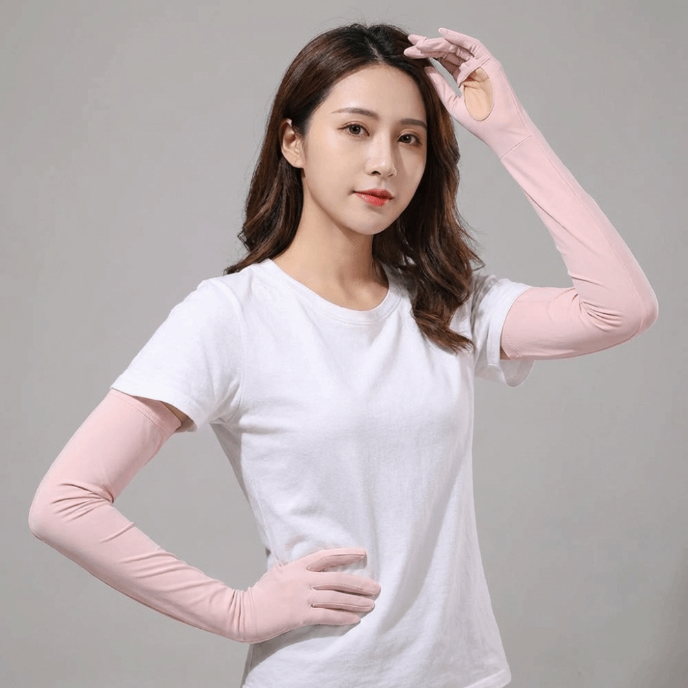 ถุงมือผู้หญิง สีพื้น แขนยาว กั - Cycling Gloves บทวิจารณ์และราคา